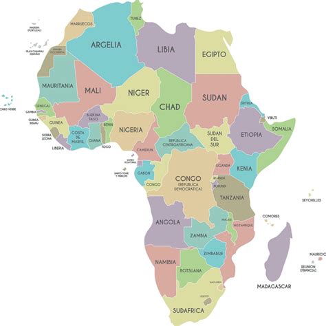 Political Africa Map vector illustration isolated on white background ...