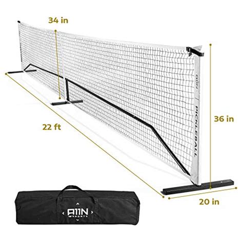 A N Portable Pickleball Net System Ft Regulation Size White Black