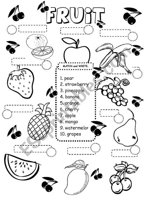 Fruit Worksheets