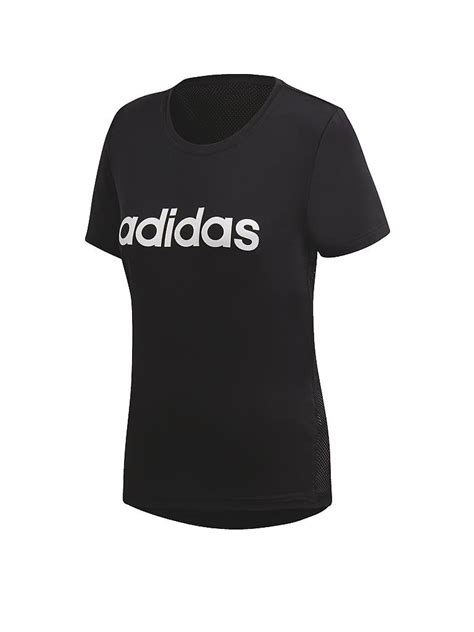 Adidas Damen Fitness Shirt Design 2 Move Logo Schwarz