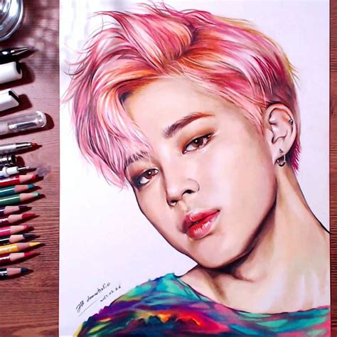 This Jimin Concept Tho Colored Pencil Drawing Pencil Drawings Colored