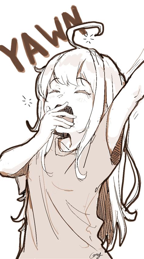 Yawning Anime Girl