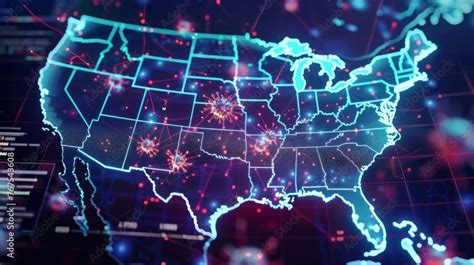 detailed map   united states  showcased    states