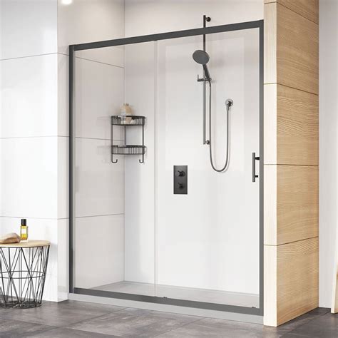 Roman Innov8 1200mm Sliding Shower Door Alcove Fitting Matt Black