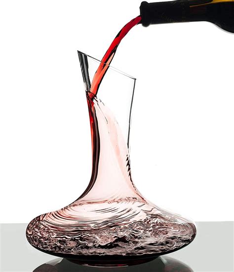 Wide Base Wine Decanter Aerator Hand Blown Crystal Glass 100 Lead Free Wine Accessories