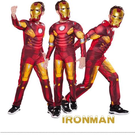 Congme Muscle Iron Man Costume Marvel Superhero Ironman Cosplay Suit