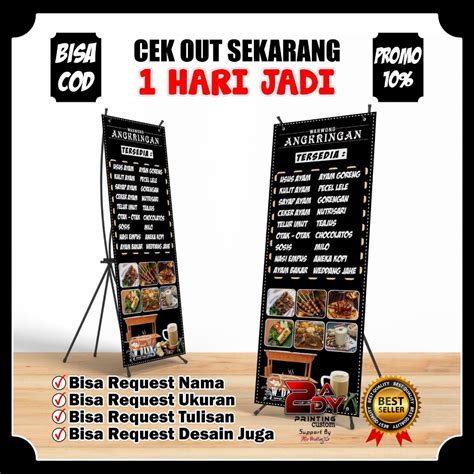 Jual X Banner Berdiri Angkringan Spanduk Jualan Angkringan Model