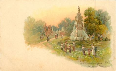 Middlesex The Diana Fountain Hampton Court Carte Postale Ancienne