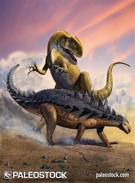 Neovenator Vs Polacanthus Stock Image Studio 252mya