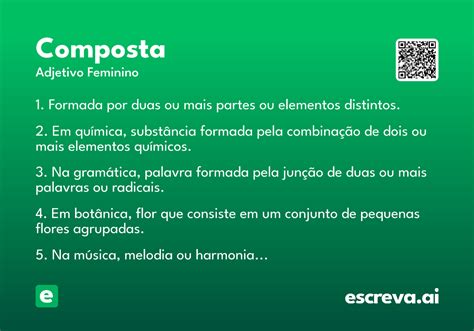 O Que E Palavra Composta - Composta - Significado e Sinônimo - escreva.ai
