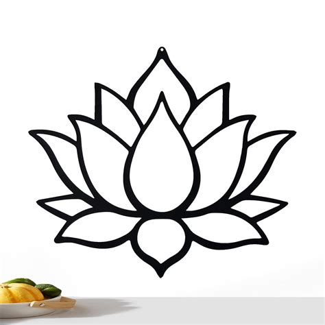 Metal Floral Sculpture Lotus Art Ornament Wall Decor Figurines Home