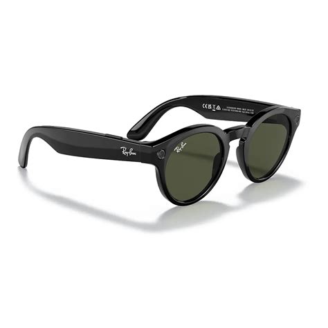 Ray Ban Rw Ray Ban Stories Round Nero Lucido