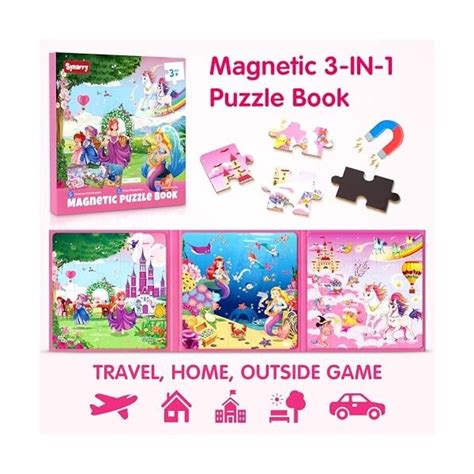 SYNARRY Princesse Sirène Licorne Jouet Puzzle en Magnétique Enfants