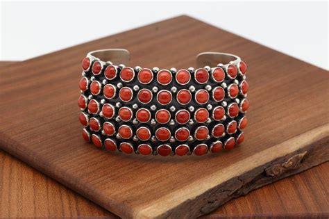 Navajo Red Coral Bracelet - Native American Bracelets, Navajo Jewelry