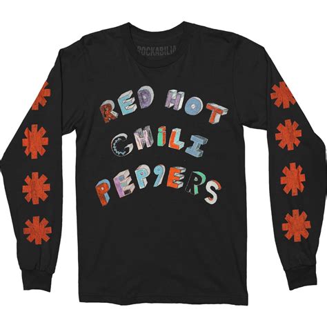 Red Hot Chili Peppers Cartoon Text Long Sleeve 418406 Rockabilia Merch Store