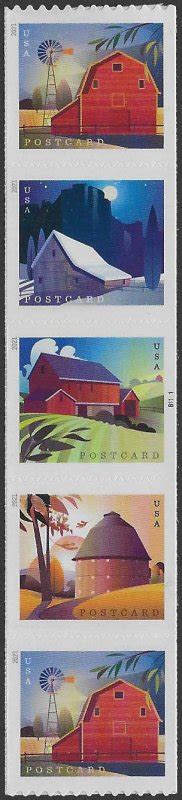 Postcard Rate Barns Pnc Strip Of B Mint Nh