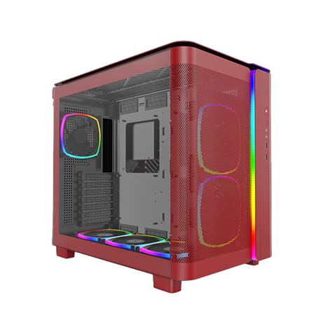 V Case Montech King Pro Red Atx Mid Tower M U Fan Argb