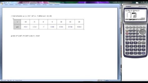 Tuto Casio Comment Compl Ter Le Tableau De Valeur D Une Fonction