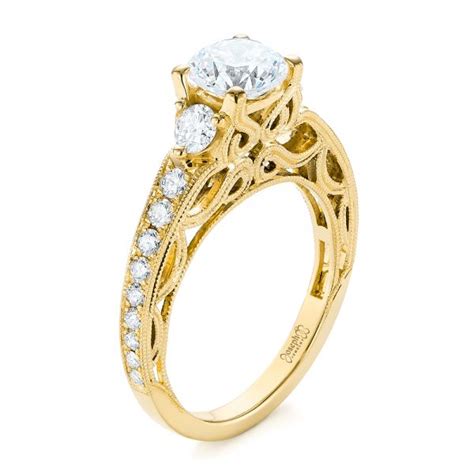 14k Yellow Gold Filigree Diamond Engagement Ring 103896 Seattle