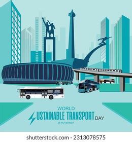 World Sustainable Transport Day Public Transportation Stock Vector