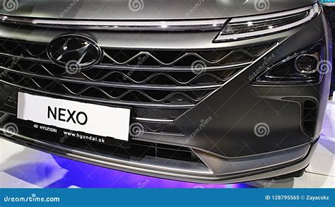 Hyundai Nexo Hydrogen Fuel Cell Suv Premiere At A Motor Show Model