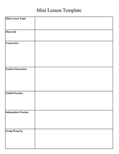 Printable Lesson Plan Template Word | Printable Lesson Plans