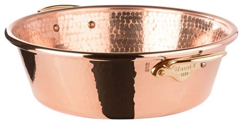 Mauviel M Passion Hammered Copper Jam Pan With Bronze Handles