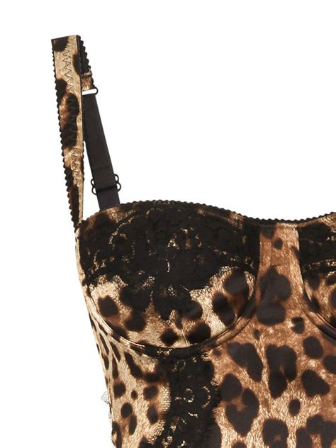 Dolce Gabbana Leopard Print Silk Balconette Bodysuit Brown Farfetch