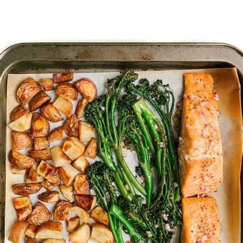 Recipe Review Sheet Pan Salmon With Potatoes And Broccolini