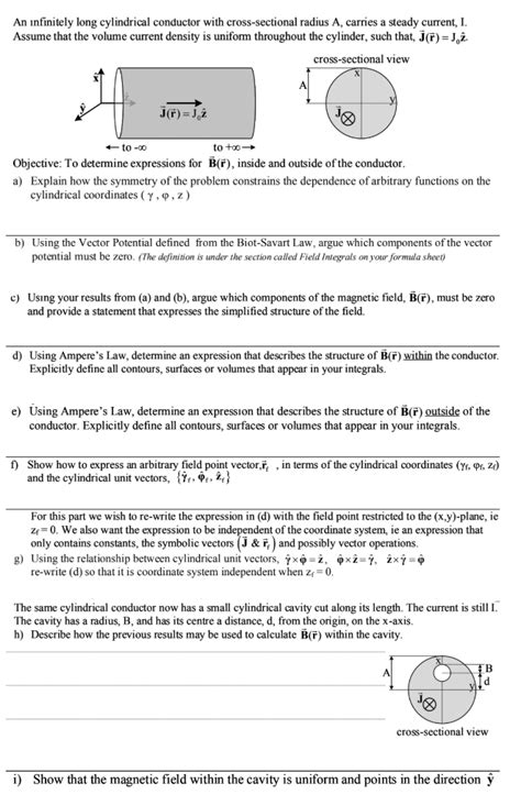 Solved An Infinitely Long Cylindrical Conductor With Chegg