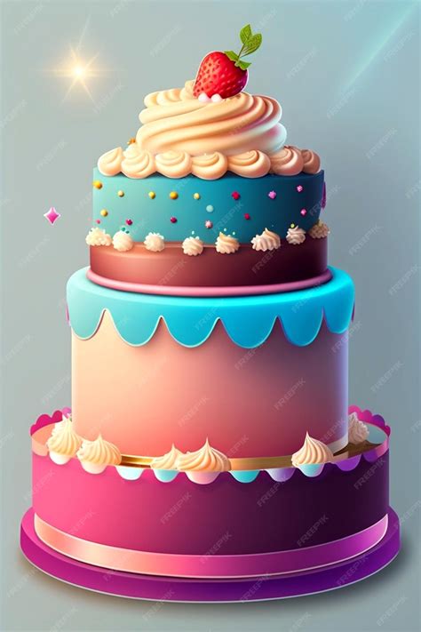 Premium Ai Image Birthday Cake Design Background