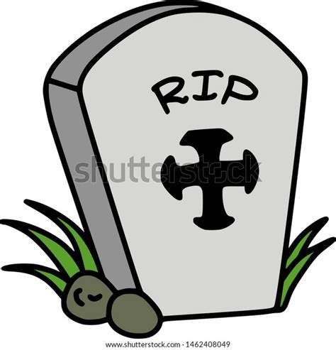 Halloween Graveyard Tombstone Vector Illustration Stock Vector Royalty Free 1462408049