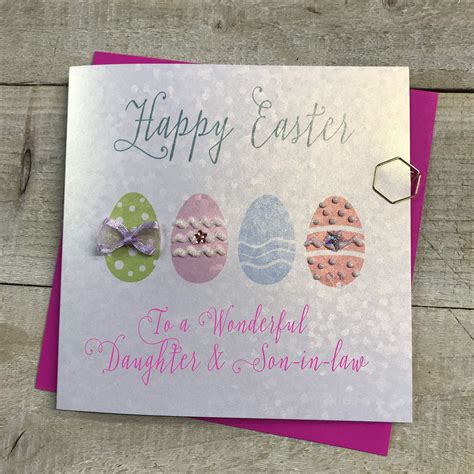 White Cotton Cards Daughter Son In Law Easter Eggs Bees Easter Card