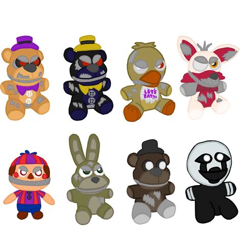 Fnaf four characters if they got plushies by kyia7330 on DeviantArt