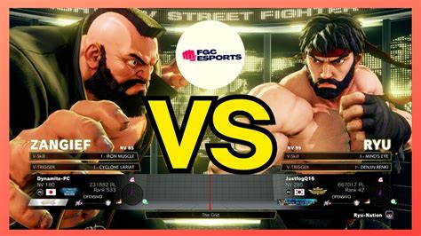 Sfv Ce Dynamite Zanguief Vs Justfog Ryu Street Fighter V Ce High