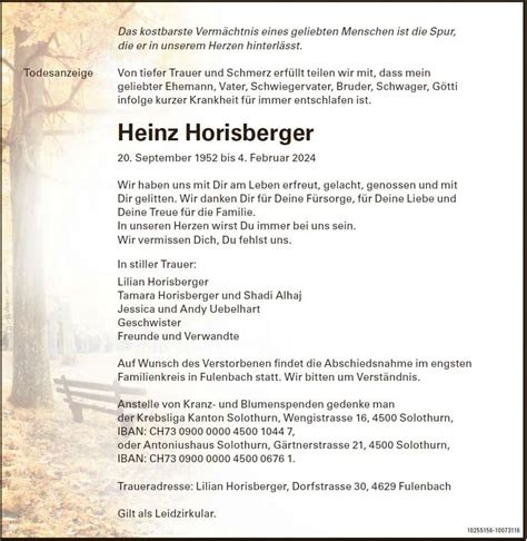 Heinz Horisberger Anzeiger Tgo