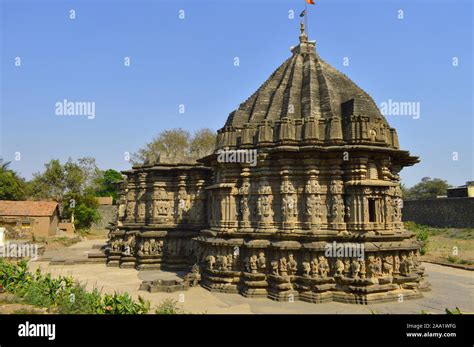 Carved Exterior View Of Kopeshwar Temple Khidrapur Maharashtra Stock