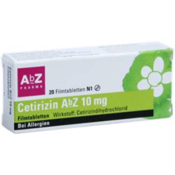 Cetirizin Abz Mg Filmtabletten Beipackzettel Apotheken Umschau