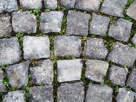 Gambar Rumput Lantai Batu Besar Aspal Pusat Kota Pola Hijau