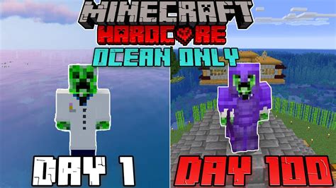 I Survived 100 Days In An Ocean Only World Hardcore Minecraft Hindi