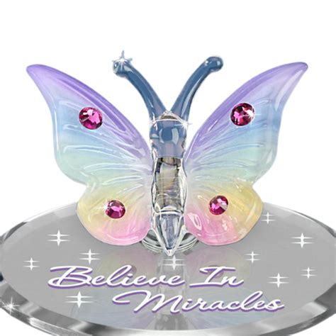 Glass Baron Crystal Butterfly With Swarovski Believe In Miracles L0 319 Bm Crystal Creations