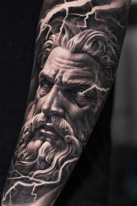 Powerful Zeus Tattoo Design By José Contreras