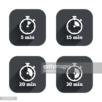 Timer Icons Five Minutes Stopwatch Symbol Stock Clipart Royalty