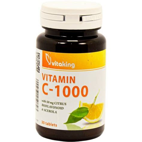 Vitaking bioflav acerola csipkebogyó 1000 mg C vitamin tabletta 30 db