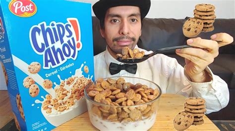 CHIPS AHOY CHOCOLATE CHIP COOKIE CEREAL ASMR CRUNCHY BREAKFAST MUKBANG