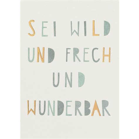 R Der Online Shop Fanpostkarte Sei Wild Und Frech Online Kaufen