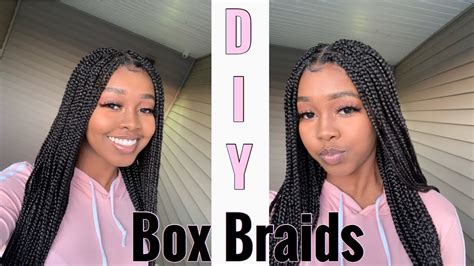 How To Diy Box Braid Tutorial Beginner Friendly Youtube