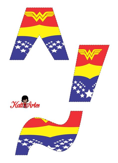 The Wonder Woman Logo Is Shown In Red Yellow And Blue With Stars On It