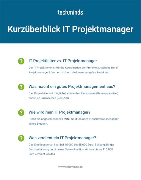 IT Projektmanager Berufsbild TechMinds