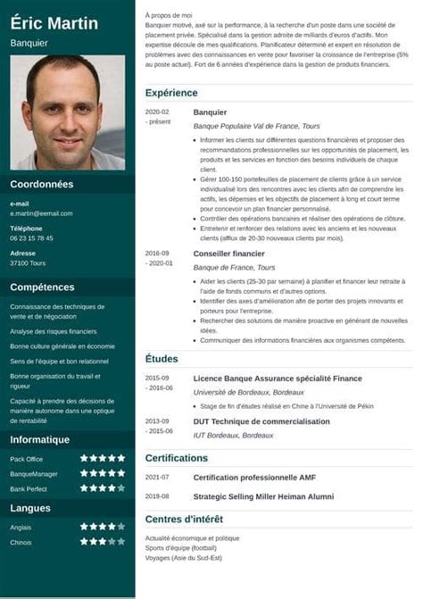 Cv Banque Banquier Conseiller Bancaire Et Autres